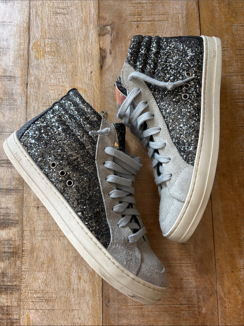 P448 Women’s Glitter High-Top Sneakers size EU 37/US 6.5